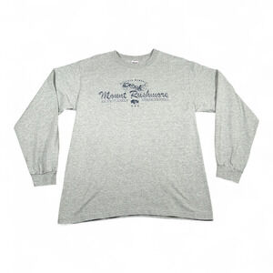 Vintage Mount Rushmore Shirt Adult LARGE Gray National Memorial Presidents 90s